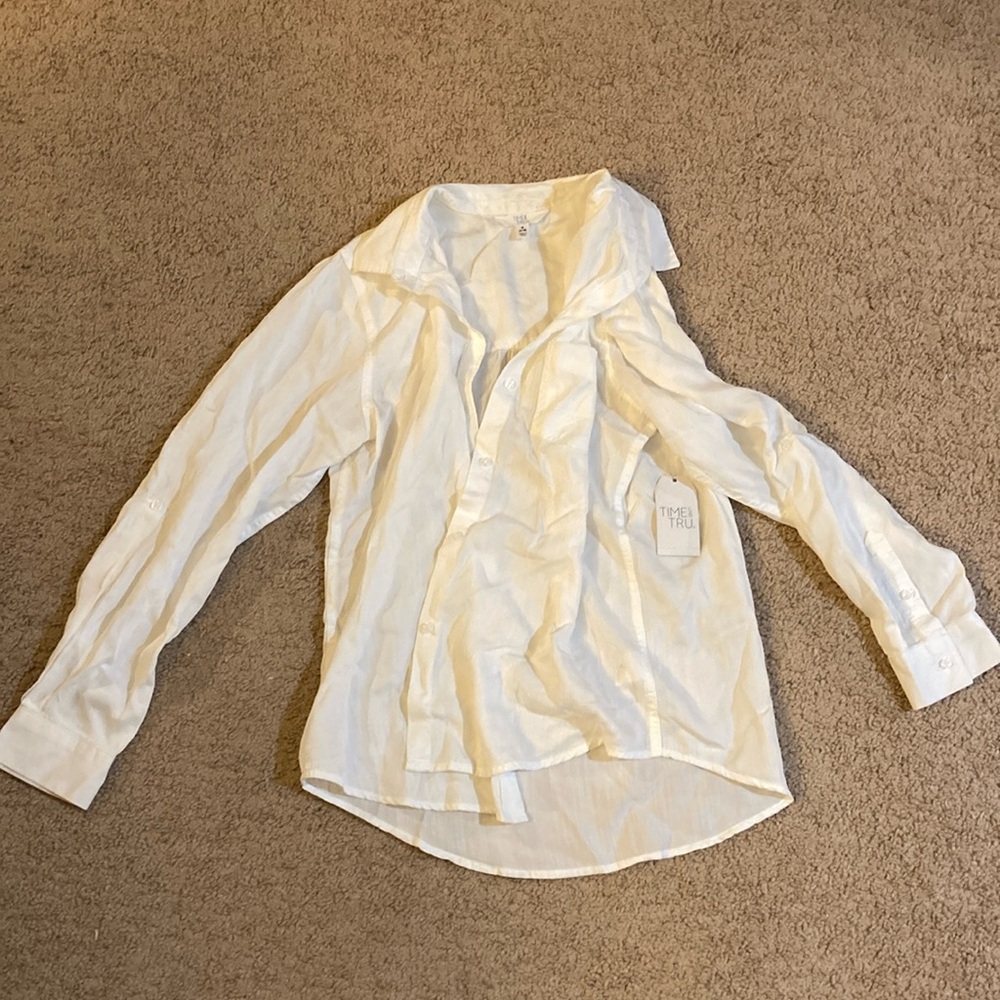 New button down white blouse size S